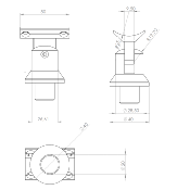 SUPPORT MAIN COURANTE ORIENTABLE Ø50MM SUR POTEAU GARDE CORPS ALU Ø40MM