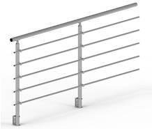 SECO - Garde corps fixation latérale - Kit 2 mètres Gris Inox