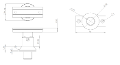 SUPPORT MAIN COURANTE ORIENTABLE 25X60 MM SUR POTEAU GARDE CORPS ALU Ø40MM