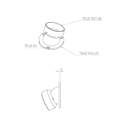 PLATINE MURALE ALU ORIENTABLE JUSQU'A 45° POUR MAIN COURANTE Ø50MM