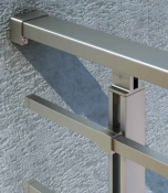 PREMIUM SQUARE LINE - Garde corps aluminium (7 tubes) - Poteaux prémontés - fixation à plat - KIT COMPLET 2 mètres