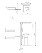 PLATINE DE FIXATION LATERALE POUR POTEAU GARDE CORPS ALU 40x40MM