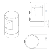 SUPPORT TUBE DE REMPLISSAGE 17x17MM ORIENTABLE SUR POTEAU GARDE CORPS ALU 40x40MM