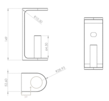 PLATINE DE FIXATION LATERALE POUR POTEAU GARDE CORPS ALU Ø40MM