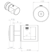 SUPPORT ADAPTATEUR VERRE POUR TUBES 17x17 MM