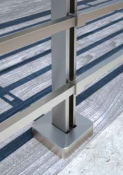 PREMIUM SQUARE LINE - Garde corps aluminium (7 tubes) - Poteaux prémontés - fixation à plat - KIT COMPLET 2 mètres