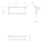 EMBOUT DE FINITION POUR MAIN COURANTE ALU 25x60MM