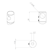 SUPPORT TUBE DE REMPLISSAGE Ø16MM ORIENTABLE SUR POTEAU GARDE CORPS ALU Ø40MM