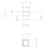 EMBOUT DE FINITION POUR TUBE DE REMPLISSAGE ALU 17x17MM