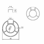 ÉCO ROUND LINE - Kit poteau garde corps Ø40 - 5 tubes fixation à plat