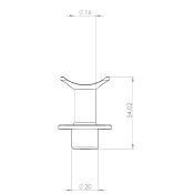 SUPPORT MAIN COURANTE Ø50MM SUR POTEAU GARDE CORPS ALU Ø40MM