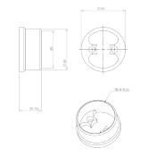 PLATINE MURALE ALU FIXATION INVISIBLE POUR MAIN COURANTE Ø50MM